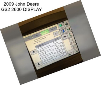 2009 John Deere GS2 2600 DISPLAY