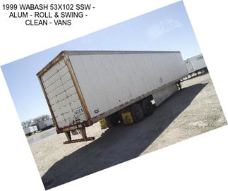 1999 WABASH 53X102 SSW - ALUM - ROLL & SWING - CLEAN - VANS