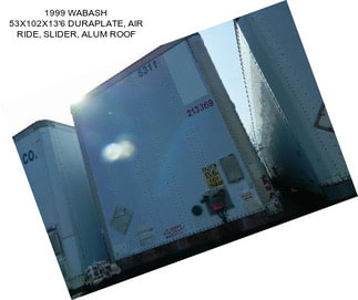 1999 WABASH 53X102X13\'6 DURAPLATE, AIR RIDE, SLIDER, ALUM ROOF