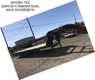 2019 BIG TEX 22GN-20+5 TANDEM DUAL AXLE GOOSENECK
