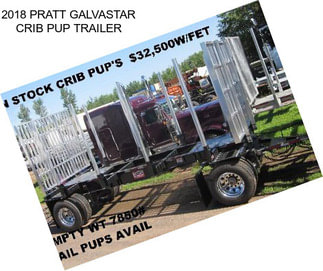 2018 PRATT GALVASTAR CRIB PUP TRAILER