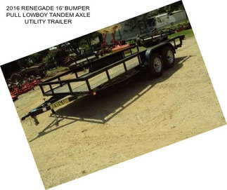 2016 RENEGADE 16\' BUMPER PULL LOWBOY TANDEM AXLE UTILITY TRAILER