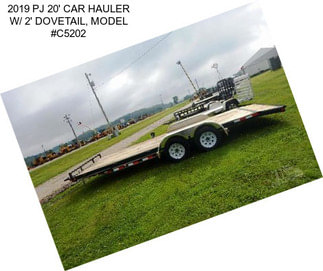 2019 PJ 20\' CAR HAULER W/ 2\' DOVETAIL, MODEL #C5202