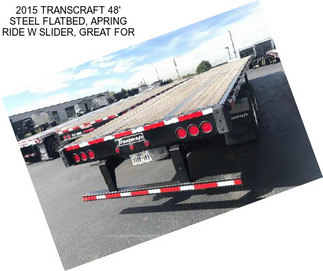 2015 TRANSCRAFT 48\' STEEL FLATBED, APRING RIDE W SLIDER, GREAT FOR