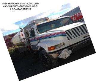 1986 HUTCHINSON 11,500 LITR 4 COMPARTMENT//3000 USG 4 COMPARTMENT