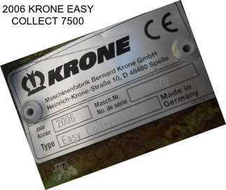 2006 KRONE EASY COLLECT 7500