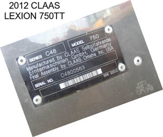 2012 CLAAS LEXION 750TT