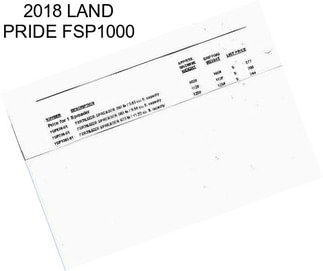 2018 LAND PRIDE FSP1000