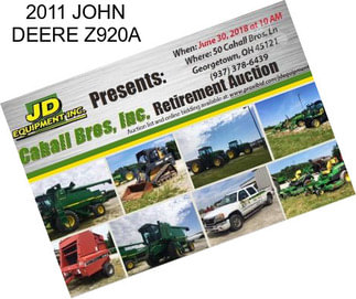 2011 JOHN DEERE Z920A