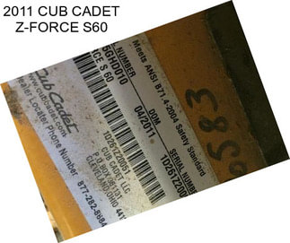 2011 CUB CADET Z-FORCE S60