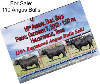 For Sale: 110 Angus Bulls