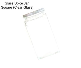 Glass Spice Jar, Square (Clear Glass)