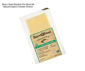 Boar\'s Head Simplicity Pre-Sliced All Natural Organic Cheddar Cheese