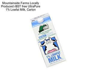 Mountainside Farms Locally Produced rBST free UltraPure 1% Lowfat Milk, Carton