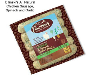 Bilinski\'s All Natural Chicken Sausage, Spinach and Garlic