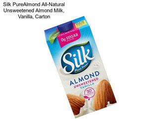 Silk PureAlmond All-Natural Unsweetened Almond Milk, Vanilla, Carton