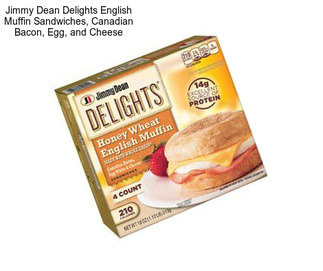 Jimmy Dean Delights English Muffin Sandwiches, Canadian Bacon, Egg, and Cheese