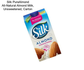Silk PureAlmond All-Natural Almond Milk, Unsweetened, Carton
