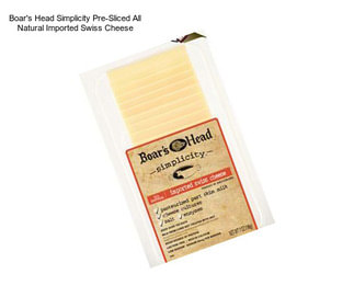 Boar\'s Head Simplicity Pre-Sliced All Natural Imported Swiss Cheese