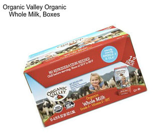 Organic Valley Organic Whole Milk, Boxes