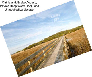 Oak Island: Bridge Access, Private Deep Water Dock, and Untouched Landscape!