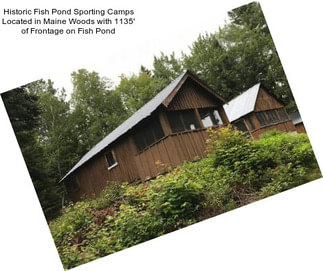 Historic Fish Pond Sporting Camps Located in Maine Woods with 1135\' of Frontage on Fish Pond