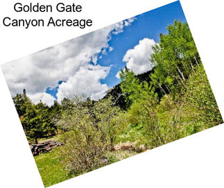 Golden Gate Canyon Acreage