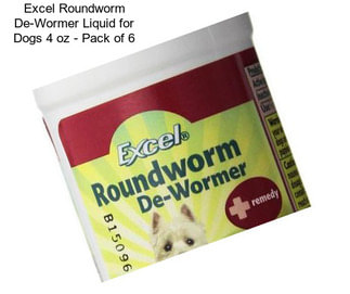 Excel Roundworm De-Wormer Liquid for Dogs 4 oz - Pack of 6