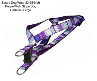 Sassy Dog Wear 23-35-Inch Purple/Multi Stripe Dog Harness, Large