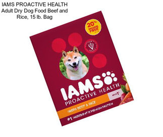 IAMS PROACTIVE HEALTH Adult Dry Dog Food Beef and Rice, 15 lb. Bag