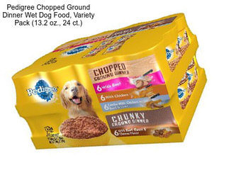 Pedigree Chopped Ground Dinner Wet Dog Food, Variety Pack (13.2 oz., 24 ct.)