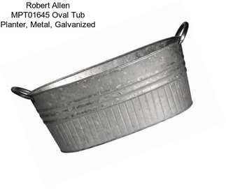 Robert Allen MPT01645 Oval Tub Planter, Metal, Galvanized