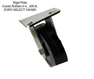 Rigid Plate Caster,Rubber,4 in., 200 lb. ZORO SELECT 33H920