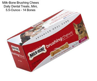 Milk-Bone Brushing Chews Daily Dental Treats, Mini, 5.5-Ounce - 14 Bones