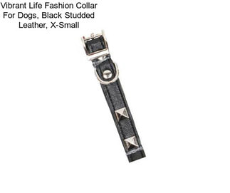Vibrant Life Fashion Collar For Dogs, Black Studded Leather, X-Small