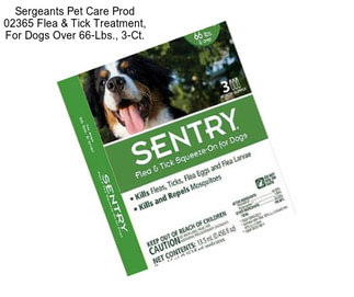 Sergeants Pet Care Prod 02365 Flea & Tick Treatment, For Dogs Over 66-Lbs., 3-Ct.