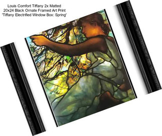 Louis Comfort Tiffany 2x Matted 20x24 Black Ornate Framed Art Print \'Tiffany Electrified Window Box: Spring\'