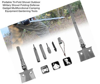 Portable Tri-Fold Shovel Outdoor Military Shovel Folding Defense Gadget Multifunctional Camping Equipment Gardening Tools