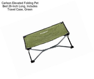 Carlson Elevated Folding Pet Bed 26-Inch Long, Includes Travel Case, Green