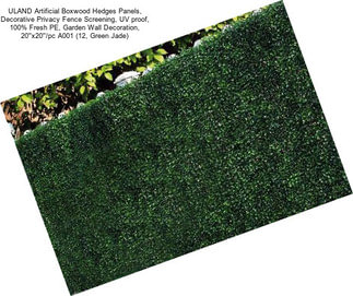 ULAND Artificial Boxwood Hedges Panels, Decorative Privacy Fence Screening, UV proof, 100% Fresh PE, Garden Wall Decoration, 20\'\'x20\'\'/pc A001 (12, Green Jade)