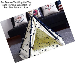 Pet Teepee Tent Dog Cat Toy House Portable Washable Pet Bed Star Pattern L Size