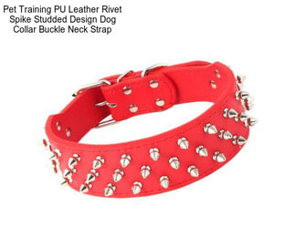 Pet Training PU Leather Rivet Spike Studded Design Dog Collar Buckle Neck Strap