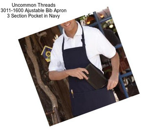 Uncommon Threads 3011-1600 Ajustable Bib Apron 3 Section Pocket in Navy