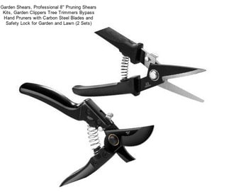 Garden Shears, Professional 8\'\' Pruning Shears Kits, Garden Clippers Tree Trimmers Bypass Hand Pruners with Carbon Steel Blades and Safety Lock for Garden and Lawn (2 Sets)