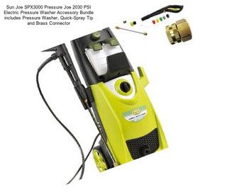 Sun Joe SPX3000 Pressure Joe 2030 PSI Electric Pressure Washer Accessory Bundle includes Pressure Washer, Quick-Spray Tip and Brass Connector