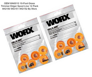 OEM WA0010 10-Foot Grass Trimmer Edger Spool Line 12 Pack WG150 WG151 WG152 By Worx