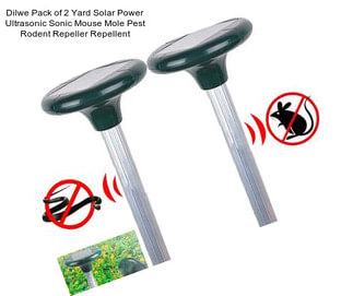 Dilwe Pack of 2 Yard Solar Power Ultrasonic Sonic Mouse Mole Pest Rodent Repeller Repellent