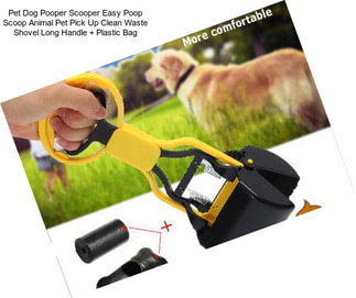 Pet Dog Pooper Scooper Easy Poop Scoop Animal Pet Pick Up Clean Waste Shovel Long Handle + Plastic Bag