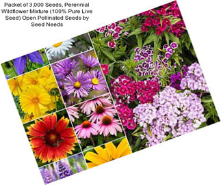 Packet of 3,000 Seeds, Perennial Wildflower Mixture (100% Pure Live Seed) Open Pollinated Seeds by Seed Needs