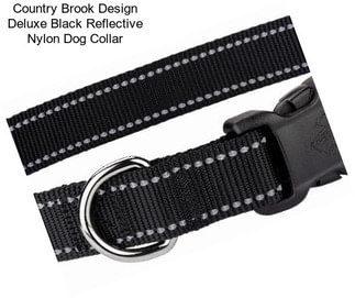 Country Brook Design Deluxe Black Reflective Nylon Dog Collar